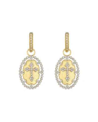Jude Frances Provence Champagne Oval Bezel Cross Earring Charms