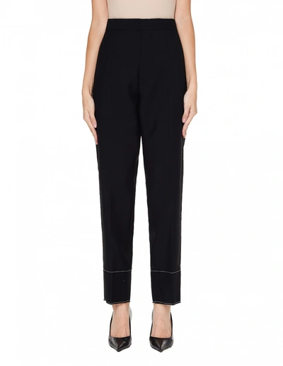 Y's Black Cotton Trousers