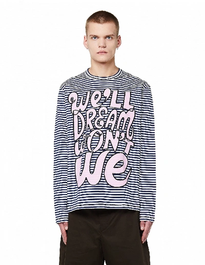 Junya Watanabe Striped Printed L/s T-shirt In Multicolor