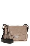 Rag & Bone Small Leather Field Messenger Bag In Warm Grey Suede