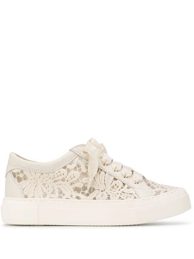 Agl Attilio Giusti Leombruni Lace Design Sneakers In Offwhite