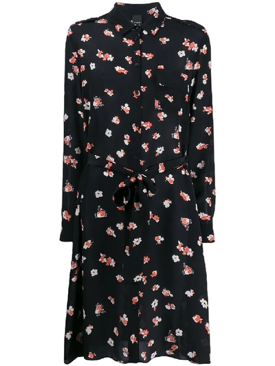 Pinko Floral Print Shirt Dress - Black