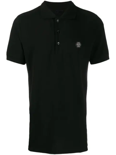 Philipp Plein Logo Plaque Polo Shirt In Black