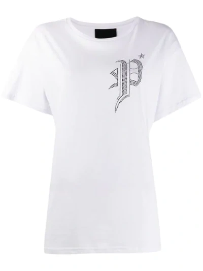 Philipp Plein Sequin Logo T-shirt In White