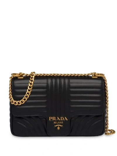 Prada Diagramme Large Shoulder Bag In Black