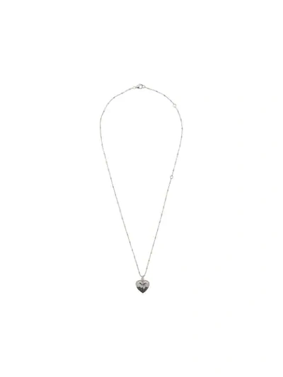Kasun London Onyx Heart Necklace In Silver