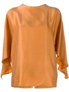 Aeron Adele Button Back Blouse In Burnt Orange