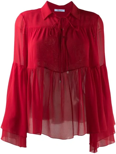 Blumarine Ruffle Trimmed Blouse In Red