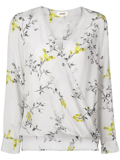 L Agence L'agence Floral Print Blouse - Grey In Grey Marsh Multi