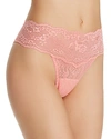 Hanky Panky American Beauty Rose Mid-rise Thong In Pink Parfait