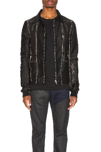 Rick Owens Rotterdam Harness Jacket In Black & Pearl