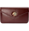 Gucci Leather Envelope Clutch Bag In Vintage Bordeaux Multi