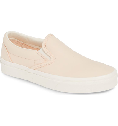Vans Brushed Twill Classic Slip-on Sneaker In Vanilla Cream/ Snow White