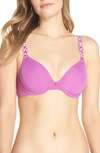 Natori Pure Luxe Underwire T-shirt Bra In Bright Plum/ Ballet Slipper