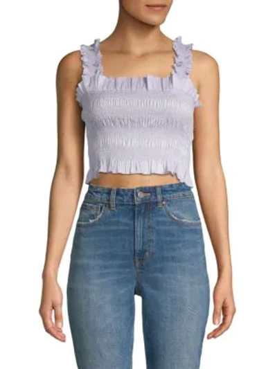 Rebecca Taylor Women's Smocked Crop Top In Sky