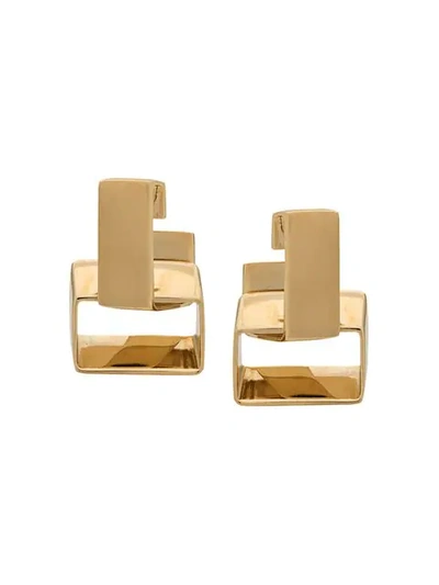 Wouters & Hendrix Modern Shape Earrings In Gold