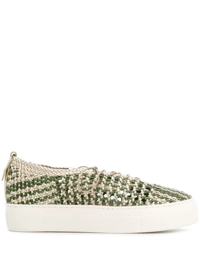 Agl Attilio Giusti Leombruni Woven Contrast Sneakers In Neutrals