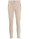 Arma Skinny Leather Trousers In Neutrals