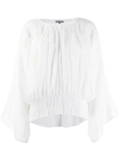 Ann Demeulemeester Elasticated Panel Blouse In White