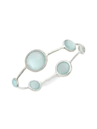 Ippolita Women's Lollipop Sterling Silver, Topaz, Moonstone & Diamond Station Bangle