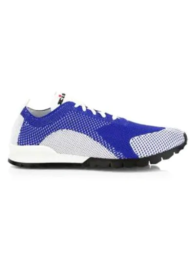 Kiton Mesh Sock Sneakers In Blue White