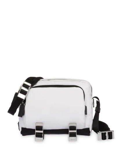 Prada Technical Fabric Messenger Bag In White