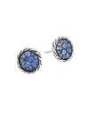 John Hardy Sterling Silver Classic Chain Blue Sapphire Stud Earrings