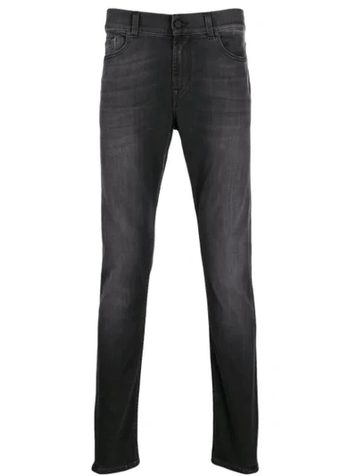 7 For All Mankind Ronnie Tapered Luxe Performance Plus Skinny Jeans In Dark Grey