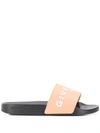 Givenchy Logo-detail Rubber Sliders In Nude Pink