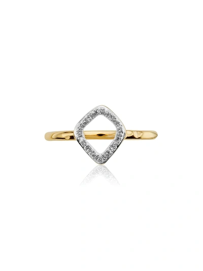Monica Vinader Riva Kite 18ct Yellow-gold Vermeil And Diamond Stacking Ring In White