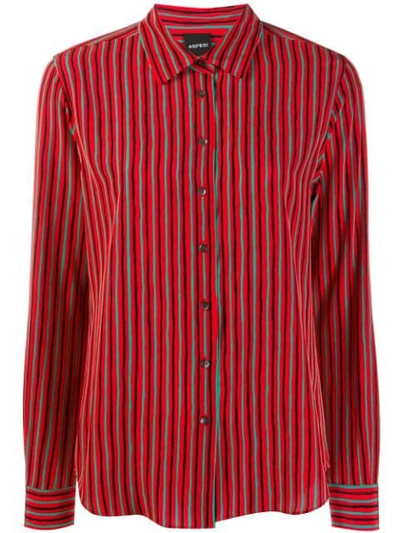 Aspesi Striped Shirt In Red