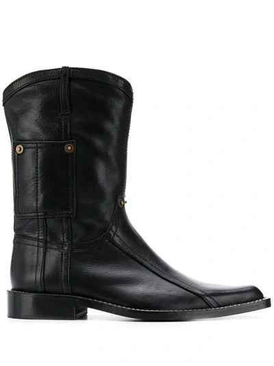 Martine Rose Cowboy Boots In Black