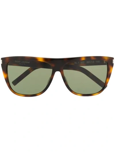 Saint Laurent Oversized Frame Sunglasses In Brown