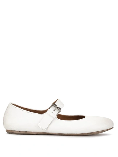 Marsèll Buckled Ballerina Flats In White