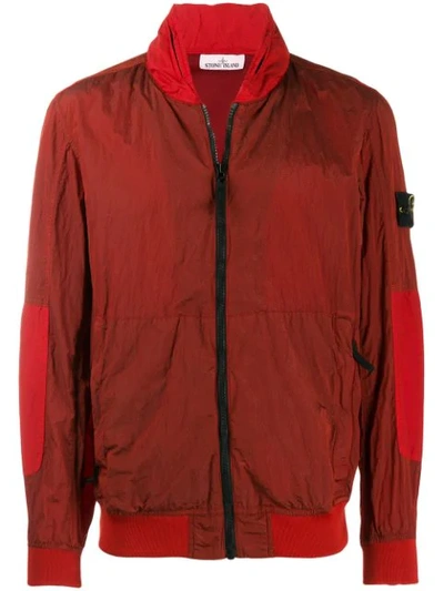 Stone Island Compass Badge Bomber Jacket In Red