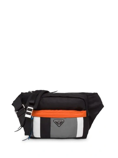Prada Technical Fabric Messenger Bag In Black