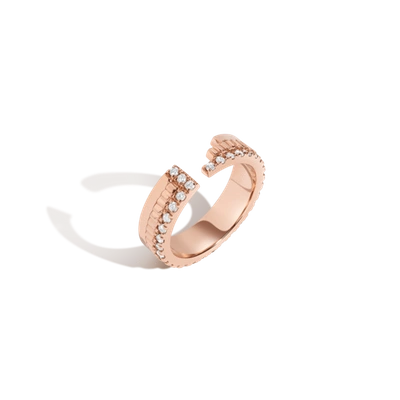 Aurate Diamond Infinity Ring In Gold/ Pink