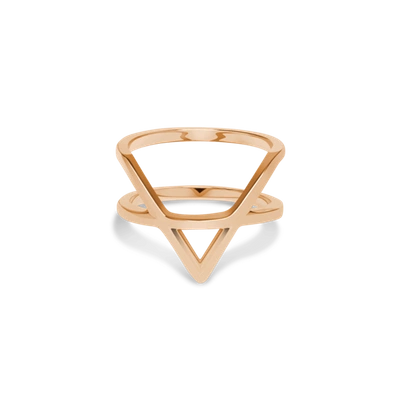 Aurate Icon Ring In Gold/ Pink