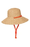 Eric Javits Aimee Squishee Woven Hat - Brown In Peanut Mix