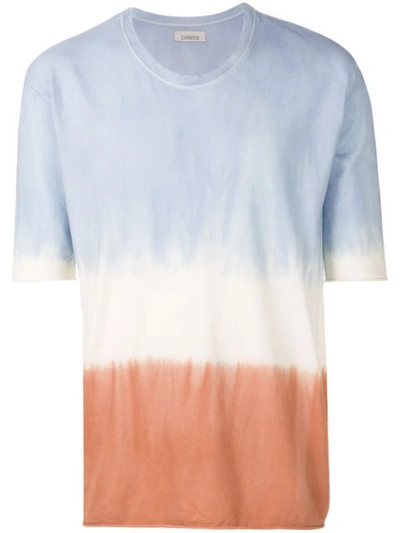 Laneus Tie Dye Tricolour T In Blue