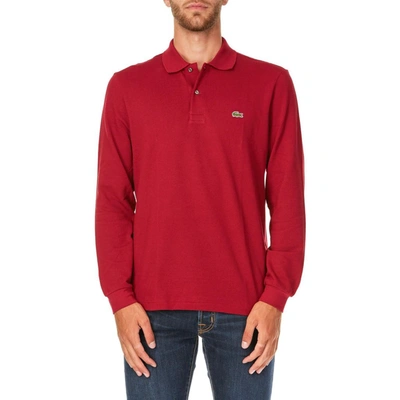 Lacoste Men's Burgundy Cotton Polo Shirt