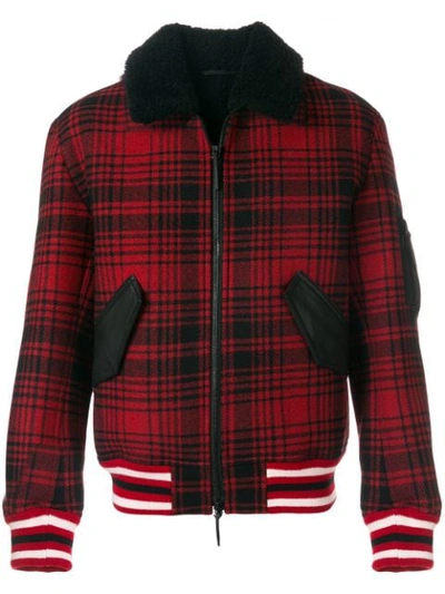 Tommy Hilfiger Tartan Check Down Jacket In Red