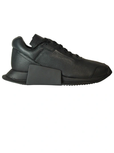 Rick Owens Black Leather Sneakers