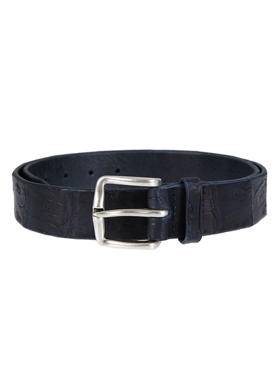 Orciani Mens Blue Leather Belt