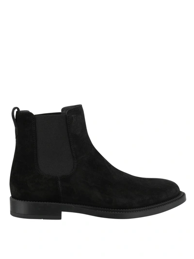 Tod's Ankle Boot In Suede In Black