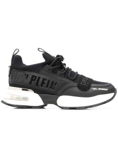 Philipp Plein Black Leather Sneakers