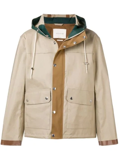 Mackintosh Buttoned Short Raincoat In Beige