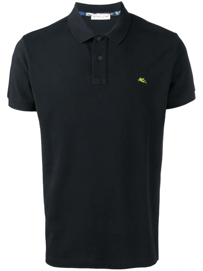 Etro Classic Polo Shirt In Black