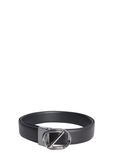 Z Zegna Men's Black Leather Belt