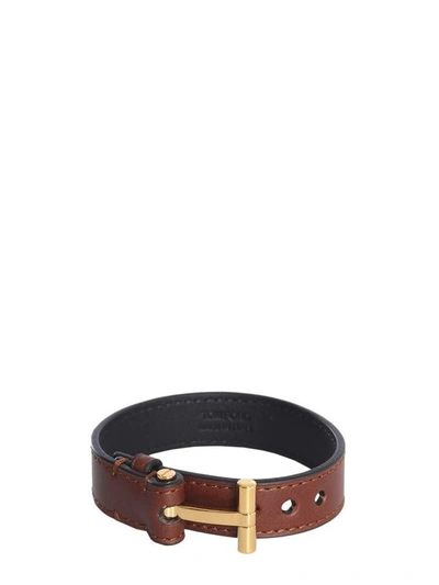 Tom Ford Men's Brown Leather Bracelet